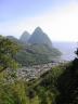 St. Lucia's Spectacular Pitons with the Seedy Town of Soufriere