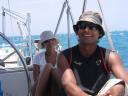 Kumar and Yehali on Spectacle around True Blue Bay, Grenada