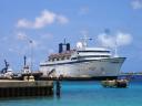 The Only Cruise Ship We Saw in Bonaire is 'Freewinds,' A Scientology Cruise Out of Aruba