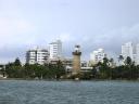 A Lighthouse in Bahia Cartagena Looks Small Against the Backdrop of Boca Grandeâ€™s Skyscrapers