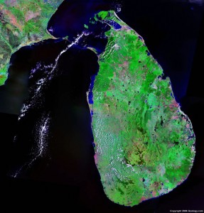 Satellite Image of Sri Lanka