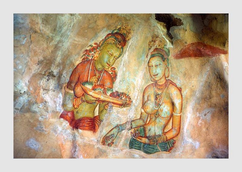 Sigiriya Frescoes One of the many frescoes at Sigiriya.